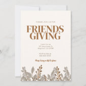 Automne Floral Boho Friendsgiving Invitation (Devant)