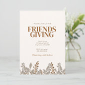 Automne Floral Boho Friendsgiving Invitation (Debout devant)