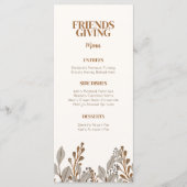 Automne Floral Boho Friendsgiving Menu Modèle (Devant)
