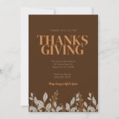 Automne Floral Boho Thanksgiving Invitation (Devant)