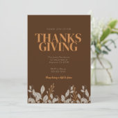 Automne Floral Boho Thanksgiving Invitation (Debout devant)