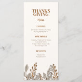 Automne Floral Boho Thanksgiving Menu Modèle (Devant)