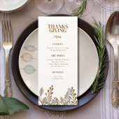 Automne Floral Boho Thanksgiving Menu Modèle