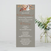 Automne Floral Bouquet Gris Programme de mariage (Debout devant)