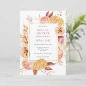 Automne Floral Cadre nuptiale de douche Invitation (Debout devant)