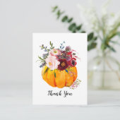 automne, floral, carte de remerciements citrouille (Debout devant)