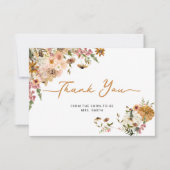 Automne Floral Citrouille Carte de remerciements n (Devant)