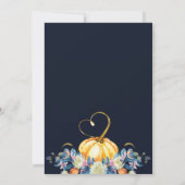 Automne Floral Citrouille Faire-part de mariage Co (Dos)