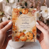 Automne Floral Citrouille Faire-part de mariage Sc