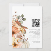 Automne Floral Courge Script Code QR Invitation de (Dos)