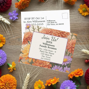Automne Floral Daisy Card Famille Reunion Carte po