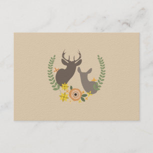Automne Floral Deer Wedding RSVP