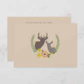 Automne Floral Deer Wedding RSVP (Devant / Derrière)