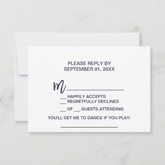 Automne Floral Demande de Chanson Carte RSVP (Dos)