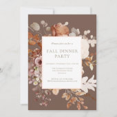 Automne Floral Diner Fête Thanksgiving Invitation (Devant)