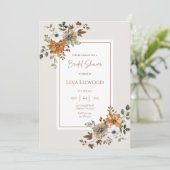 Automne Floral Elégant Bridal Showboat Invitation (Debout devant)