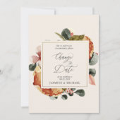 automne floral élégant Changer la date Invitation (Devant)