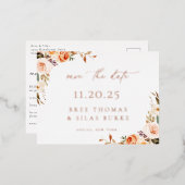 Automne Floral Enregistrer la date Faire-part Foil (Recto/Verso)
