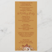 Automne Floral Gold Wedding Programme (Dos)