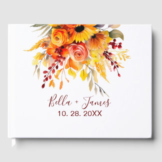 Automne Floral Mariage livre d'hôtes