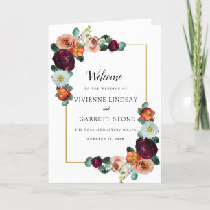 Automne Floral Mariage Programme de livret