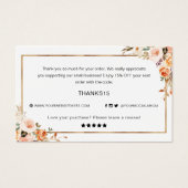 Automne Floral Merci Pour Votre Commande Petite En (Dos)