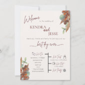 Automne Floral moderne Automne Mariage programme d (Devant)