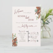 Automne Floral moderne Automne Mariage programme d (Debout devant)