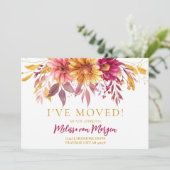 Automne Floral Moving Faire-part (Debout devant)