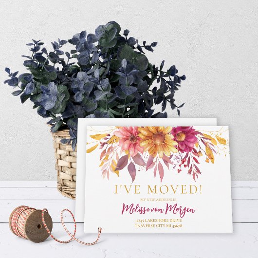 Automne Floral Moving Faire-part