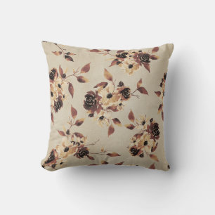 Automne Floral Mustard et Coussin Sepia