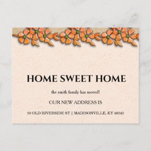 Automne Floral Nouvelle adresse Moving Faire-part