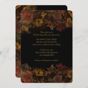 Automne Floral Peint Mariage Invitations