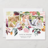 Automne Floral Photo Collage Mariage Carte de reme (Devant)