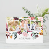 Automne Floral Photo Collage Mariage Carte de reme (Debout devant)