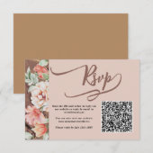 Automne Floral QR Code carte de réponse RSVP (Devant / Derrière)