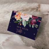 Automne Floral Rose Gold Escort Place Cartes