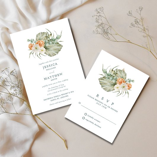 Automne Floral Rustique Mariage extérieur RSVP