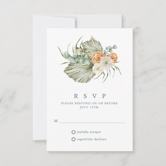 Automne Floral Rustique Mariage extérieur RSVP (Devant)