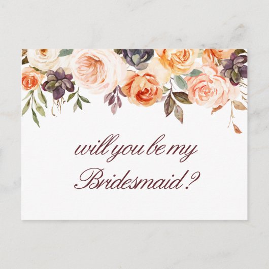 automne floral serez-vous ma carte de demoiselle (Devant)