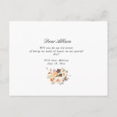 automne floral serez-vous ma carte Maid of Honor (Dos)