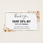 Automne Floral Terracotta Business Logo Remise (Devant)