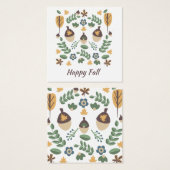 Automne Floral verdure Feuille Acorns Cartes d'aff (Devant & derrière)