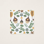 Automne Floral verdure Feuille Acorns Cartes d'aff (Dos)