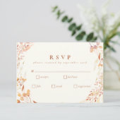 Automne Floral Watercolor Wreath Boho Wedding RSVP (Debout devant)