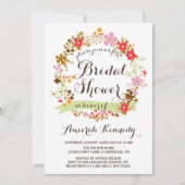 Automne Floral Wreath Bridal Douche Invitation (Devant)