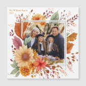 Automne Florale Photo Famille Thanksgiving Magnet  (Devant)