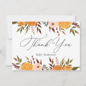 Automne Florals Mums Remerciements Carte Note (Devant)