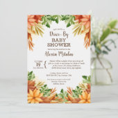 Automne Foliage DRIVE-BY Bébé Douche Invitations (Debout devant)