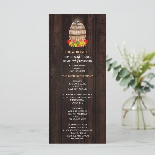 Automne Foliage Vin Baril Vignoble Programme de ma (Debout devant)